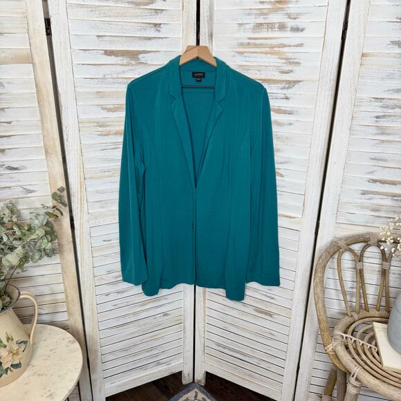 J. JILL WEAREVER COLLECTION Women's L Ponte Knit Button Blazer Career Beachy - Picture 15 of 15